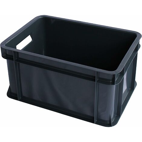Mini caisse rangement plastique Anthracite ARTECSIS / 11L - 35x24x18cm / Bac plastique - Rangement Bureau Buanderie Cuisine - Anthracite
