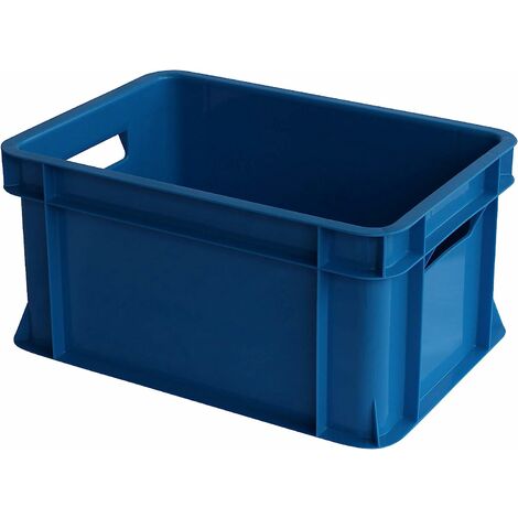 Mini caisse rangement plastique Bleu ARTECSIS / 11L - 35x24x18cm / Bac plastique - Rangement Bureau Buanderie Cuisine - Bleu