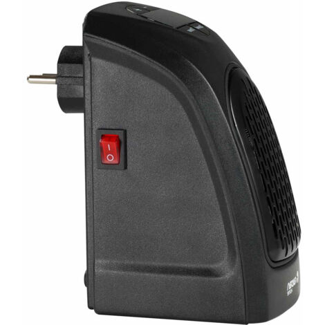 Mini Calefactor de Enchufe a Pared 400W Negro Thinia Home