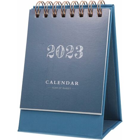 Mini calendrier de bureau 2022-2023 calendrier de bureau mensuel 2023 calendrier de bureau d'école de bureau à domicile bleu marine BF