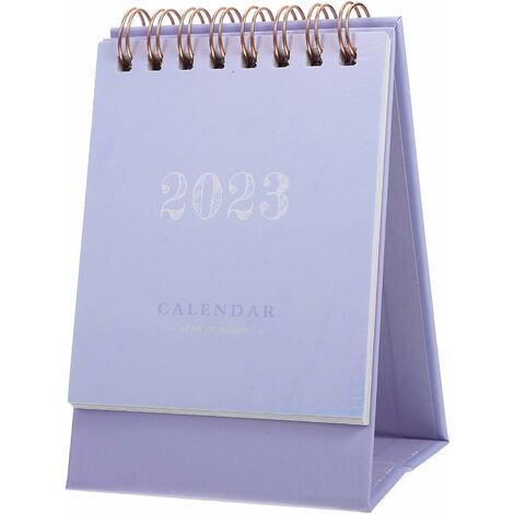 Mini calendrier de bureau 2022-2023 calendrier de bureau mensuel 2023 calendrier de bureau d'école de bureau à domicile violet BF