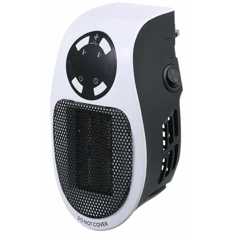 

Mini calentador electrico portatil Ventilador caliente, calentador PTC pequeno, con control remoto,Blanco, enchufe de la UE