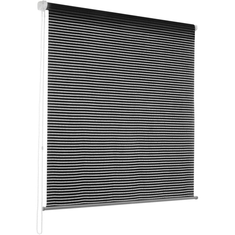 Store enrouleur Fashion coloris Deluxe Stripe Gris anthracite 60 x 150 cm