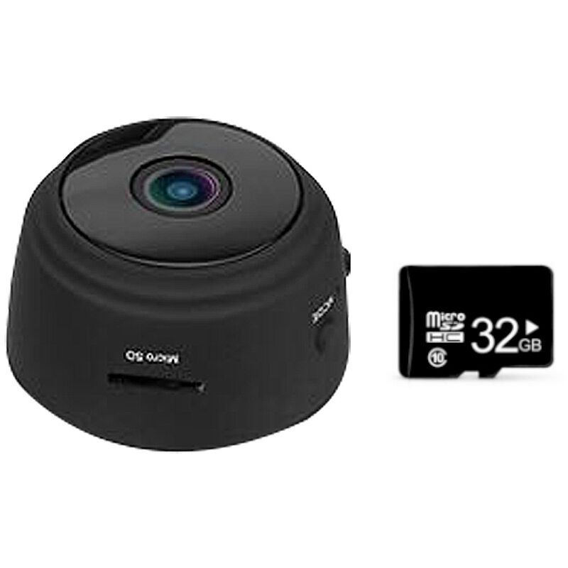 

Happyshopping - Mini camara WIFI Camaras de metal portatiles para exteriores Camara de grabacion en bucle de vision nocturna ligera 1080P con