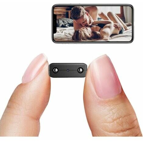 Mini caméra, caméra de surveillance HD sans fil HD1080P avec vision nocturne, détection de mouvement, visualisation à distance, 32G(noir)- OAAO