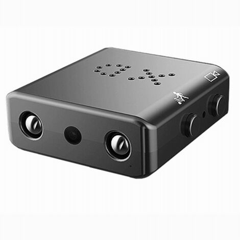 Mini Caméra de Sécurité Intelligente 1080P Caméra WiFi Noir Enregistrement Continu Infrarouge Débutant Motion Detection 1 Caméra Surveillance Foyer Bureau Nanny Cam 2,8cm TF Card 128GB SD Card 32GB