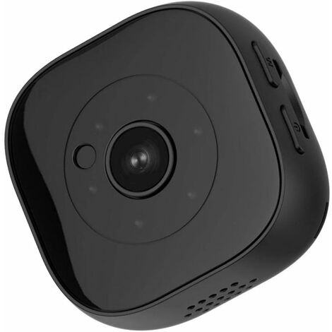 Mini caméra de surveillance intérieure WiFi HD avec détecteur de mouvement et vision nocturne 441.7cm Noir-Lilaris