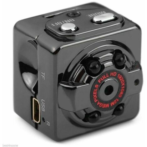 Mini caméra espion, HD 1080P avec surveillance sans fil et détecteur de mouvement caméra de poche à vision nocturne infrarouge enregistreur HD pour animaux de compagnie nounou (noir)-