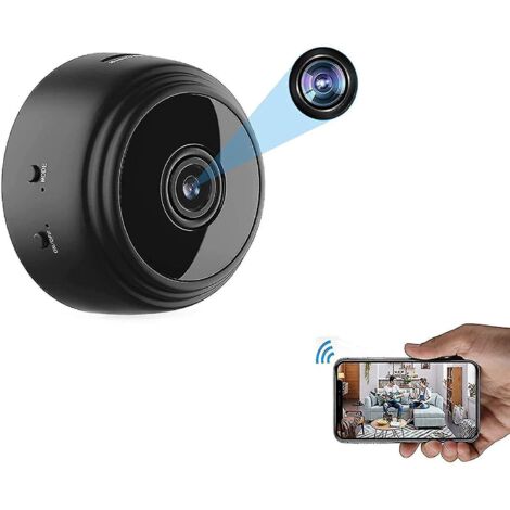 Mini caméra HD 1080p Smart Wifi Mini caméra IP avec vision nocturne infrarouge - Noire