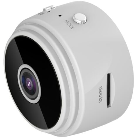Mini caméra sans fil Ultra HD 4K Wifi avec détection de mouvement (blanc)-BISBISOUS