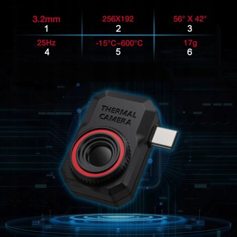 MINI CAMÉRA THERMIQUE APPLICATION ANDROID USB-C POUR TÉLÉPHONE TABLETTE -15 +600