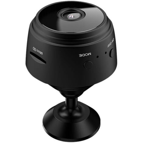 DERRUI Mini caméra WiFi A9, surveillance à distance par application, sécurité domestique 1080p, caméra infrarouge sans fil avec vision nocturne et détection de mouvement, pour l'intérieur et l'extérieur