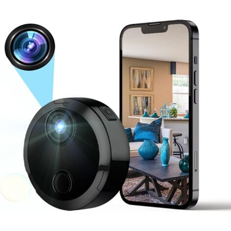 18€69 sur Mini Camera Espion HD 1080P Portable WiFi Surveillance de la  Sécurité à la Maison sans fil Minuscule Dissimulée avec Vision Nocturne  pour iOS Android-Noir - Caméra de surveillance - Achat