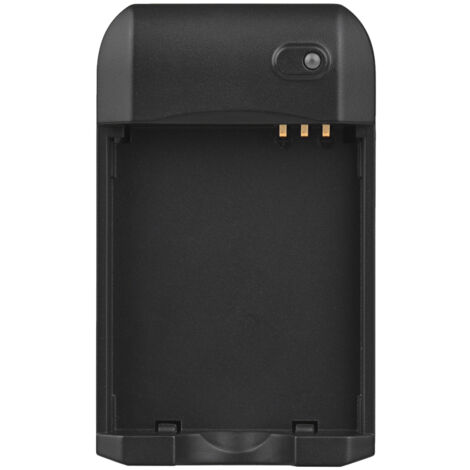 Mini cargador portátil para batería NP-6L con luz indicadora y cable de carga USB.