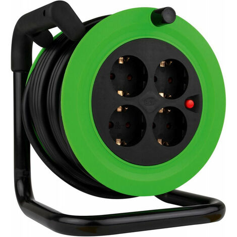 Mini carrete de cable 15M H05VV-F3G1,5 negro / verde (por 2)