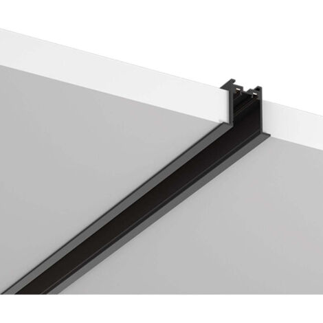 Mini Carril Magnético Negro Empotrar Especial Pladur – 1m, 2m y 3m