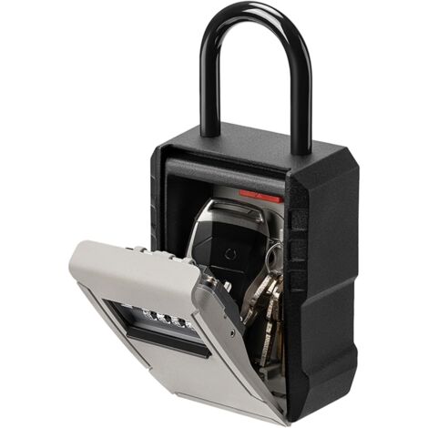 Mini cassaforte, organizer per chiavi segrete, combinazione a 4 cifre, protezione con password (argento)
