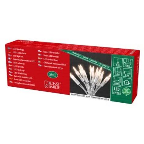 Mini catena luminosa  Konstsmide  6302-103 LED a montaggio fisso    Bianco caldo    2.1 kWh/1000h