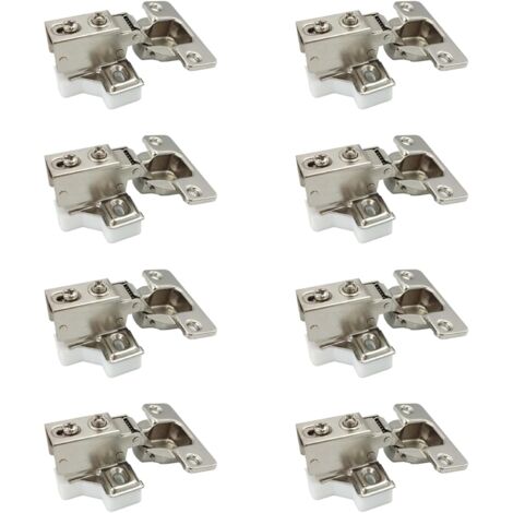 Mini cerniere retrattili a 95 gradi da 35 mm per telaio con ammortizzatore per ante Cerniera corta per ante di armadi, mobili da cucina, confezione da 8