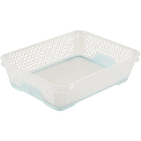 Mini Cesta, Antideslizante, DIN A5, 26,5 x 20 x 7 cm, Jonas, Transparente/Azul
