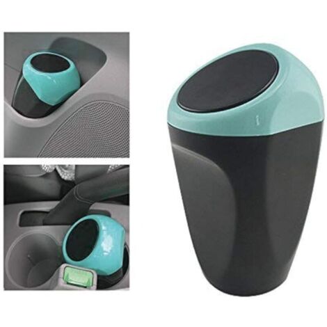 Mini cestino in plastica per auto - 16 x 8 cm - Contenitore per auto, ufficio e casa (Blu)