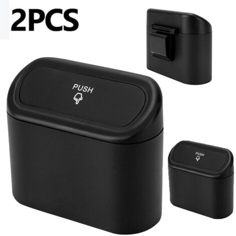 Mini cestino per auto con coperchio, piccolo cestino per auto, accessori per interni auto, grazioso cestino per auto in ABS impermeabile per auto, casa, ufficio