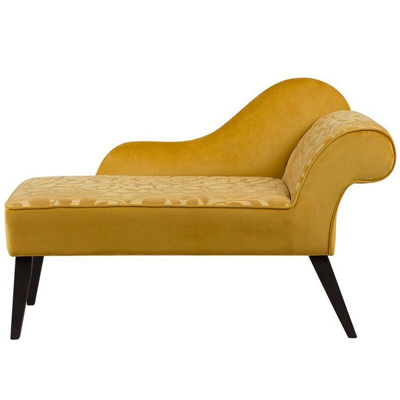 

Beliani - Mini chaise longue de terciopelo amarillo derecho BIARRITZ