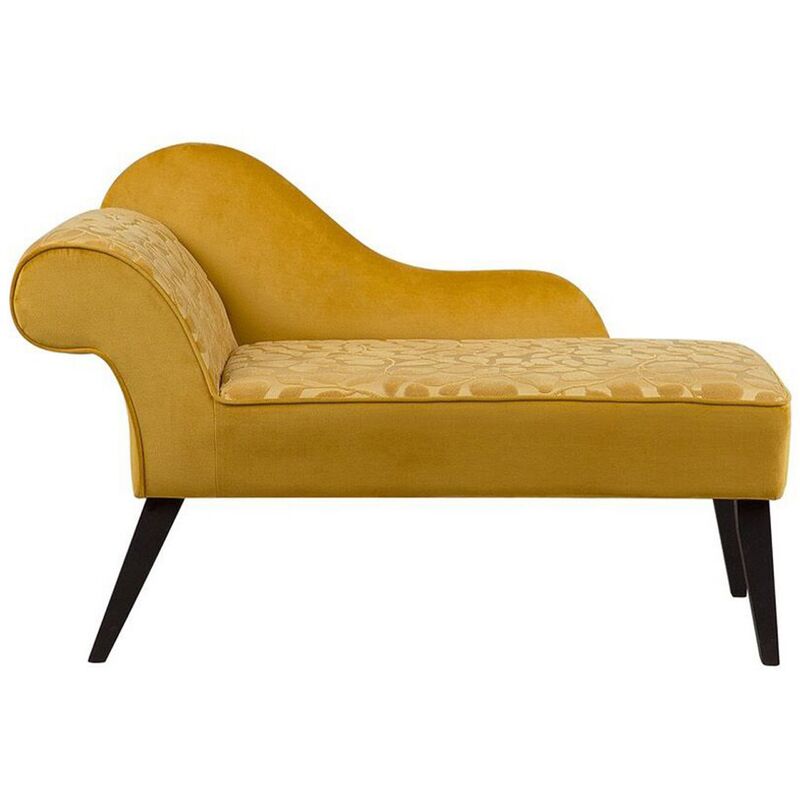 

Beliani - Mini chaise longue de terciopelo amarillo izquierdo BIARRITZ