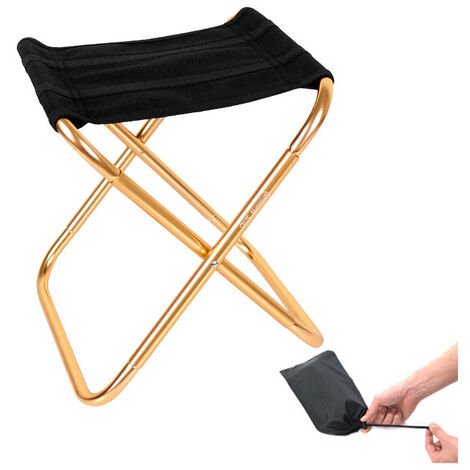 HONGFENG Chaise Pliante dextérieur Chaise de Pique-Nique Portable Tabouret de Camping en Aluminium avec Tabouret Pliant 
