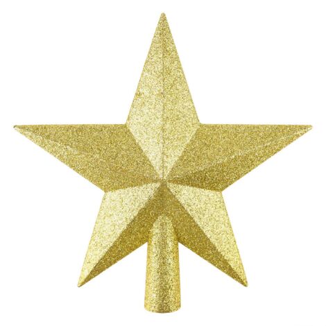 Mini chapeau de sapin de Noël, 4,3 pouces pour petits sapins de Noël, décoration étoile à paillettes incassable (or)