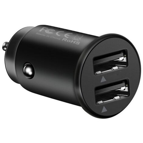 mini Chargeur Voiture Allume Cigare Usb 2 Ports Pour Iphone 8/x/7/6s/6/plus/x/xs/xr/11/12/pro, Samsung Galaxy S10/s9/s8/s7/s6/edge/note/plus, Huaw