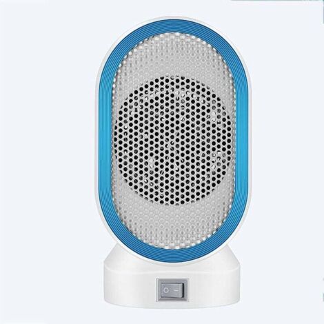 Mini chauffage d'appoint électrique, ventilateur de chauffage domestique 400 W, mini appareil de chauffage solaire basse consommation, silencieux (Couleur : Bleu)