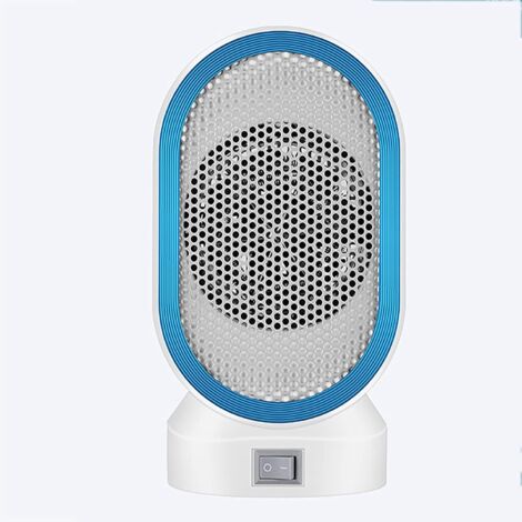Mini chauffage d'appoint électrique, ventilateur de chauffage domestique 400 W, mini appareil de chauffage solaire basse consommation, silencieux (Couleur : Bleu)