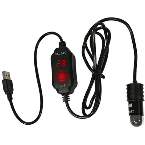 Mini Chauffage d'Aquarium Régulable 10W avec Thermostat Numérique pour Aquariums de 1-3 Gallons