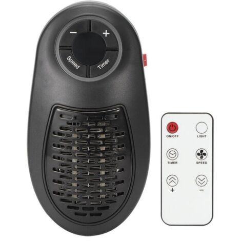 Mini chauffage domestique Télécommande Minuterie réglable 2 vitesses Réchauffeur d'air Silencieux Prise UE 220V