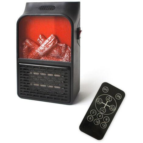 Mini Chauffage électrique Portable à Ventilateur Avec Télécommande Feu De Cheminée