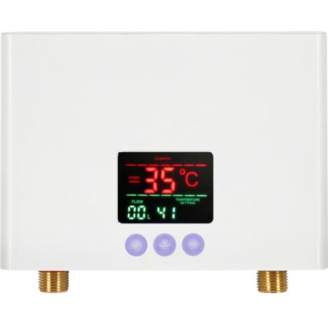 Mini chauffe eau instantané electrique,Chauffe-eau instantané,petit chauffe-eau instantané avec affichage de la température LED,chauffe-eau cuisine 220V,chauffe eau instantané electrique douche (3KW)
