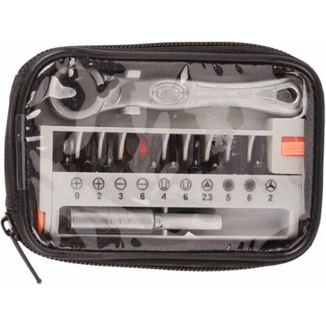 Mini chiave a cricchetto portatile 12 in 1 con bussole e punte per cacciavite (1/4") - Strumento di riparazione manuale