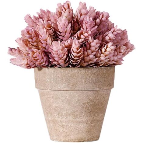 Mini ciprés artificial en maceta, pequeñas plantas de pino artificial para decoración, para el hogar, la granja o la oficina (rosa)