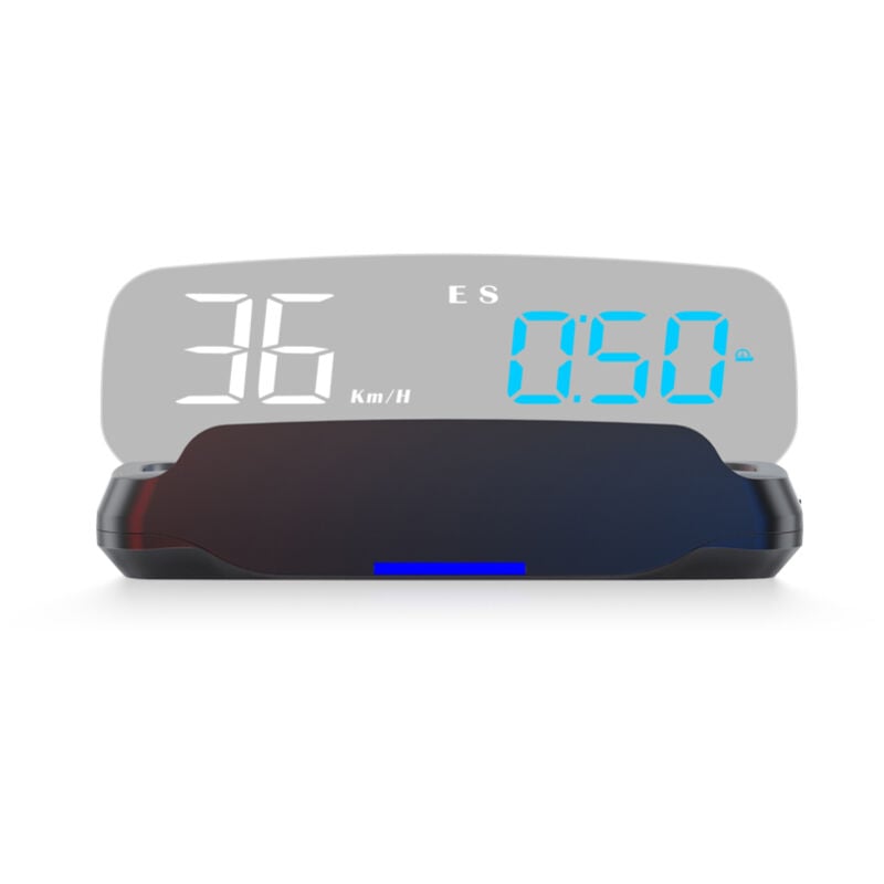 Erhope - lifcausal Affichage Tête Haute gps pour Voiture avec Compteur Numérique, Éclairage d'Ambiance Changeant, Alarme de Survitesse, Avertissement