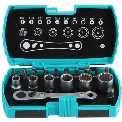 Mini clé à cliquet 18 en 1 1/4 pouces, jeu d'embouts de tournevis, outil multifonction de réparation automobile