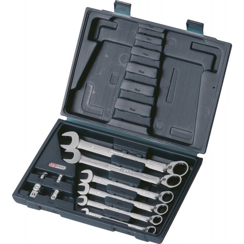 Mini clé mixte a cliquet réversible CHROMEplus 72 dents 8/10/12/13/17/19 mm - ks Tools 503.4647