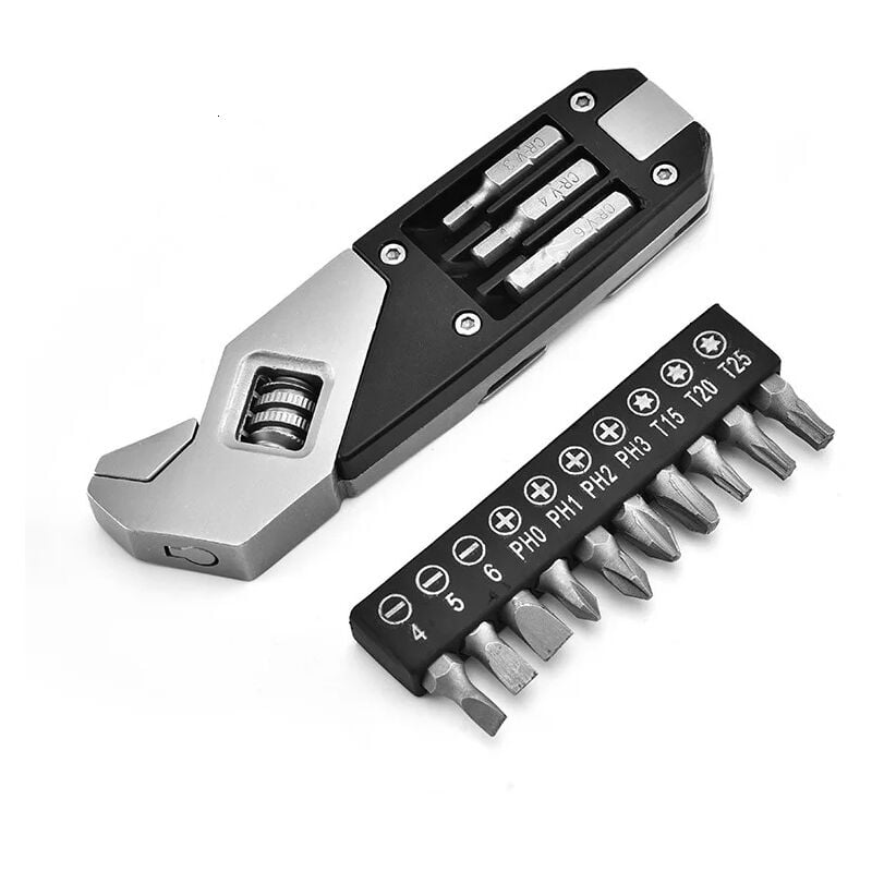 Mini Clé Multifonction Réglable - Tournevis Portable 13 Bits en Acier Inoxydable