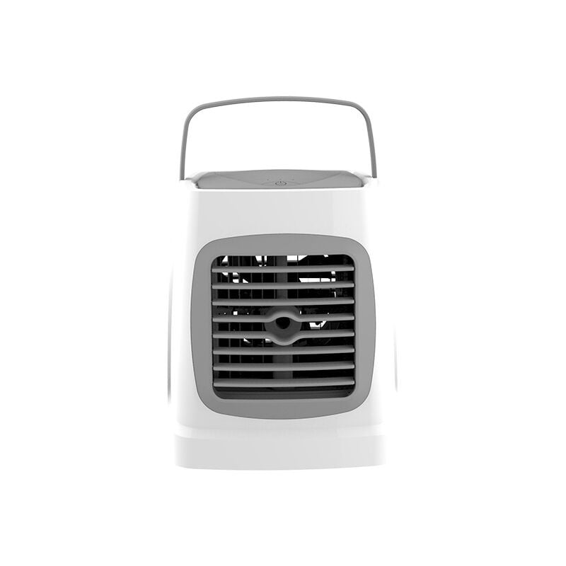 Mini climatiseur personnel rechargeable usb avec 3 vitesses avec lumières led pour bureau à domicile (noir)