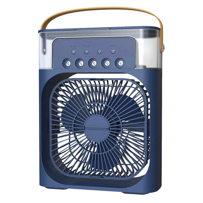 Mini Climatiseur Ventilateur Mobile, Refroidisseur d'air 3 Vitesses, Lumières led, Minuterie 1/2/3H - Bleu