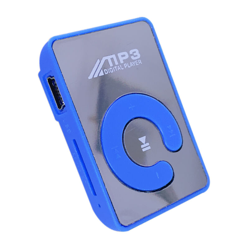 

Mini Clip de espejo Reproductor de MP3 Portatil Moda Deporte USB Reproductor de musica digital Tarjeta TF Reproductor multimedia, Azul