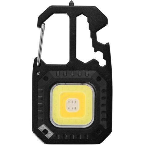 Mini COB Flashlight Keychain Light 7 Modes 500 Lumen, Multifunctional Portable Rechargeable Emergency Light, Mini LED Work Light Rechargeable Inspection Lamp, Bottle Opener, Emergency Lamp [Energy Cla