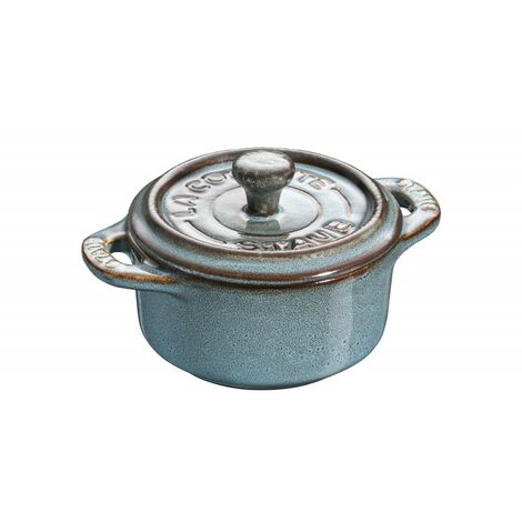 Mini Cocotte Céramique 10 cm Turquoise Ancienne