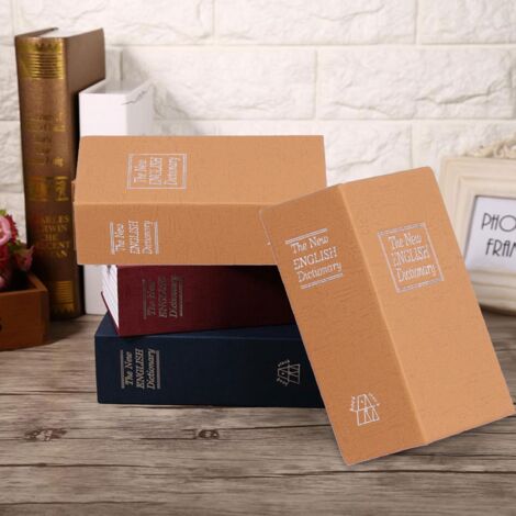 Mini coffre-fort livre avec clés sécurité argent bijoux texturé cuve inoxydable 11.5x8x4.5cm deux clés