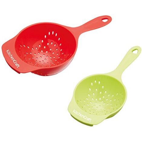 Mini colino per mangiare sano of plastica, rosso/verde (confezione of 2)